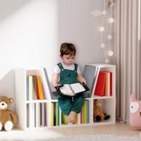 Librería con Asiento 6 Cubo Librería Original Infantil Zapatero con Cojín Estante con Banco Multiusos 102x30x61cm - details 1