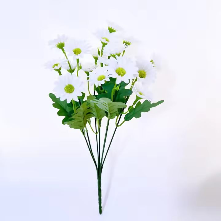 Ramos de girasol, margaritas pequeñas, 21 cabezas de flores artificiales para decoración del hogar y bodas, bricolaje - 1