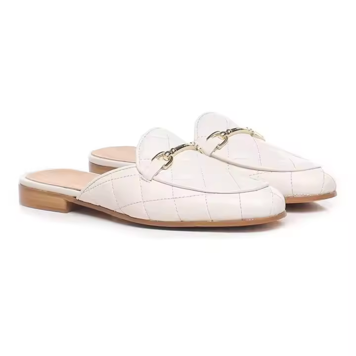 2024 logo PU cuero plano mula alta lujo EVA plantilla casual zapatos para caminar al aire libre mujeres invierno y primavera - 1