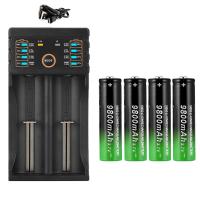 Batería recargable de iones de litio para ventilador eléctrico, 1 piezas, 18650, 3,7 MAh, 4 piezas, 9800 V, cargador - details 0
