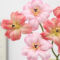 5 piezas de tulipanes artificiales de tacto real, hechos a mano, realistas, ramo de tulipanes de simulación, hermosos tulipanes falsos, decoración de cumpleaños - details 4