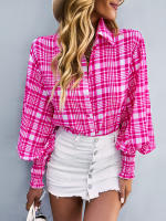 Camisa informal con estampado Vintage para mujer, blusa Retro para mujer, Top de manga larga con solapa y botonadura única, primavera y verano - details 28