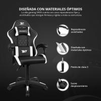 DR35 - Silla Gaming Profesional, Polipiel, reposabrazos Acolchados, pistón Clase 3, Base Nylon Reforzada, Asiento basculante, Altura Regulable, cojín Lumbar y Cervical, Color Negro/Rosa - details 36