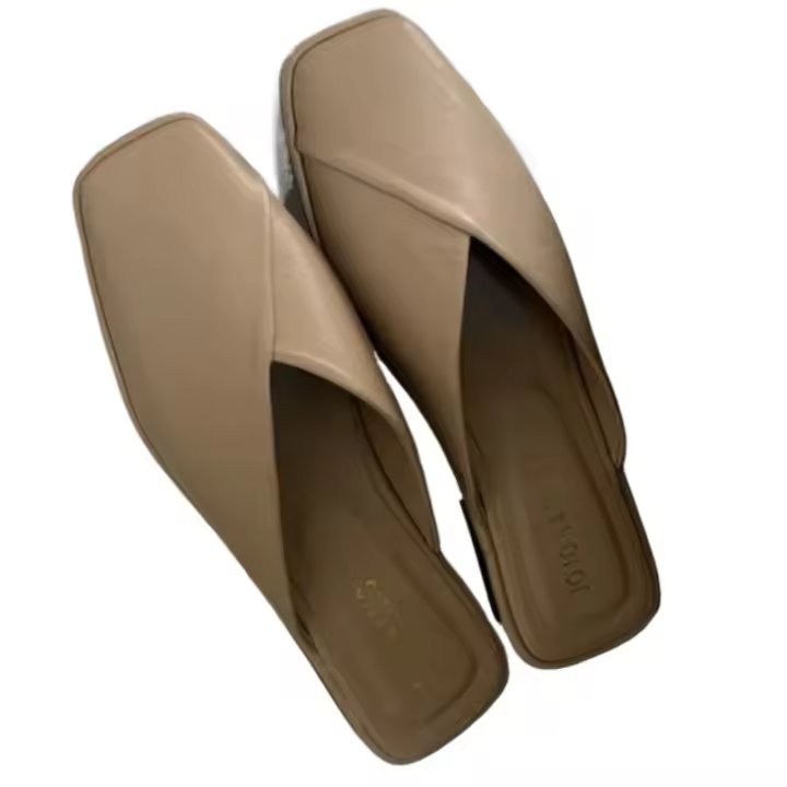 Shevalues ​​Sandalias planas para mujer 2025 moda verano al aire libre fondo suave mulas zapatos casuales de punta cuadrada señora cómodas zapatillas de casa - 1