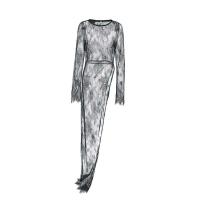 Camisa transparente de moda, jersey Irregular de manga larga, vestido versátil de calle alta para mujer 2024 - details 4