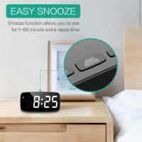 ORIA-Reloj Despertador Digital LED con Control de voz, Despertador de escritorio con pantalla de temperatura y tiempo de repetición, modo nocturno - details 7