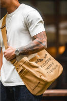 Bolso cruzado de estilo retro americano MADEN Gran capacidad, lino para forro, tela de lona para exterior Bolsos y viajes para hombres jóvenes universitarios - details 1