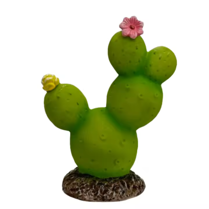 Estatua de Cactus verde creativa, figuras de Cactus en miniatura resistentes a la intemperie, adornos de Cactus hechos a mano resistentes a los rayos UV, decoración interior - 1