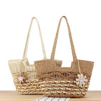 2025 nueva bolsa tejida a mano bohemia vacaciones junto al mar playa viaje cuerda de papel bolsa tejida bolsa de cercanía - details 1