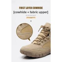 Zapatos de senderismo al aire libre para hombres y mujeres de piel de vaca, zapatos de viaje antideslizantes e impermeables, botas de desierto y zapatos de trabajo - details 2