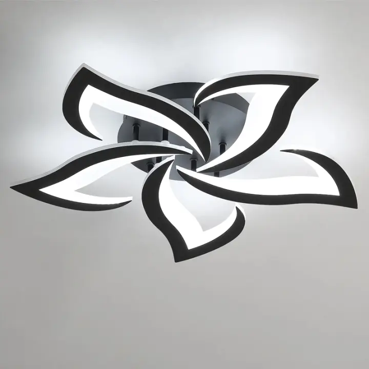 Goeco Luz de Techo LED Acrílica 5 Cabezas, 60W, Iluminación Interior Moderna, Luz Blanca 6000K, Tamaño 60x60x8 CM - 1