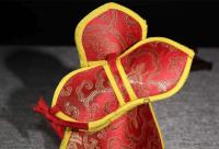 Campana y maja Juego de campanas nepalesas, funda protectora de artefactos tántricos de almacenamiento, bolsa de brocado, tamaño grande 19 cm - details 11