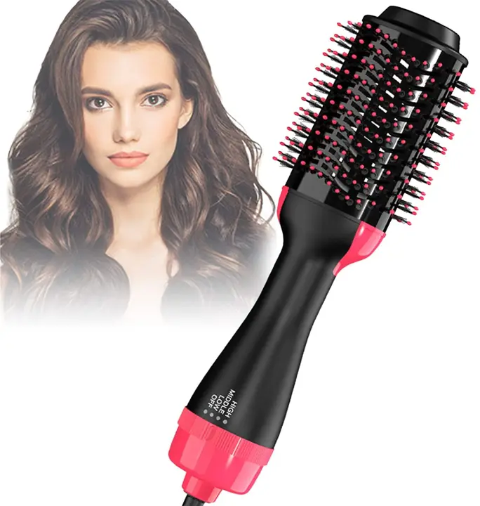 Secador de Cabello de Aire Caliente con Cepillo Volumizador de Un Paso Generador de Iones Negativos - 1