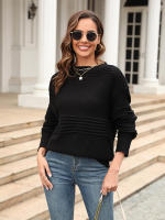 Suéter elegante para mujer, suéteres rosas sueltos, Tops de manga larga a la moda, jerséis de cuello redondo, prendas de punto nuevas, otoño, 2023 - details 17
