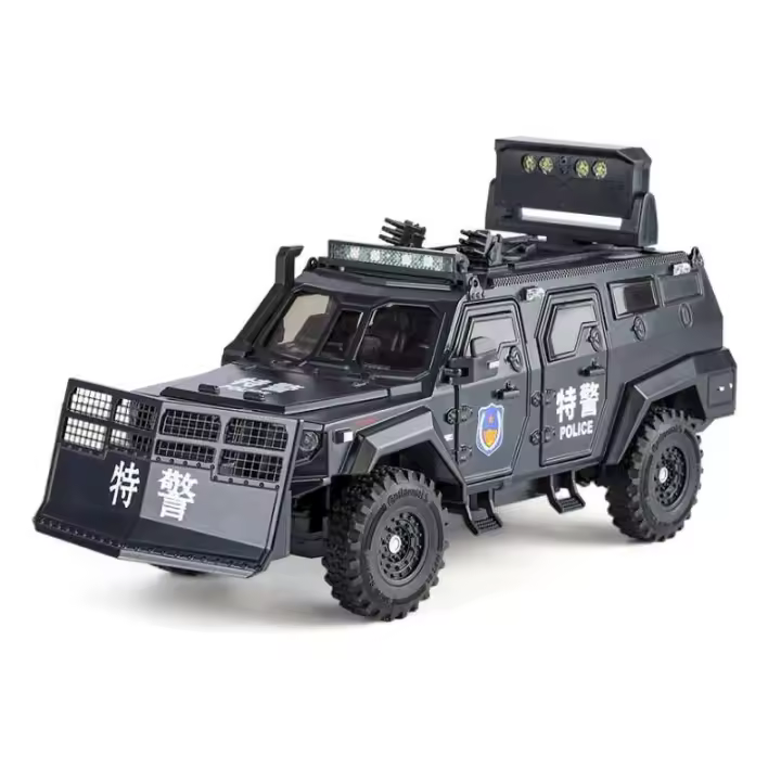 Spinosaurus Aventura en Suelo Sobreventosa Modelo de Coche de Policía SWAT de Aleación de Metal - 1