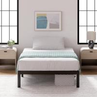 150x190 cm - Altura 36 cm con almacenamiento debajo de la cama - Estructura de cama de plataforma de metal con soporte de listones de acero - Negro - details 10