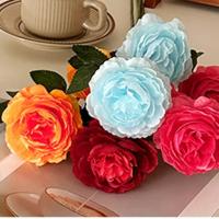 2 uds realista 3 cabezas flor de peonía Artificial 64CM DIY peonía flor simulada flores artificiales de seda para decoración de boda en casa - details 17