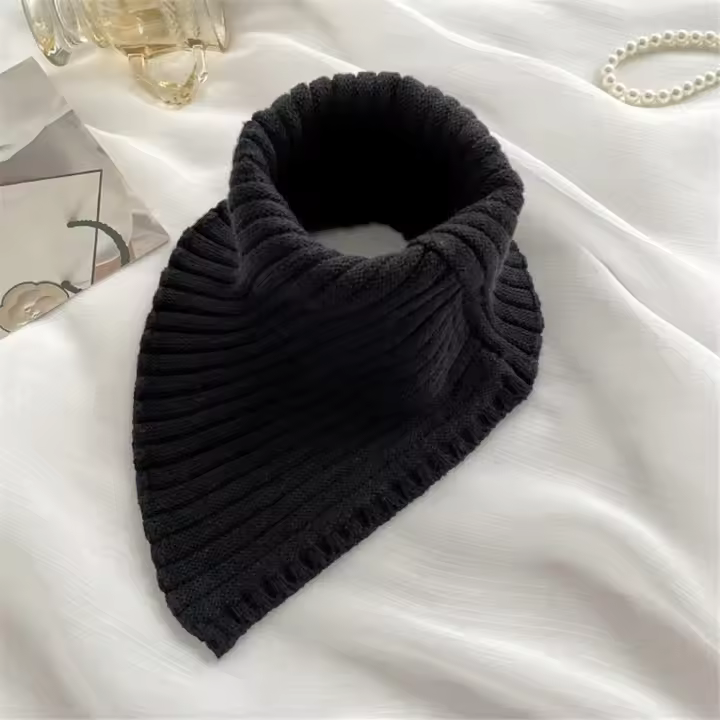 Bufanda cálida de cuello alto para mujer, bufanda de cuello falso de punto, bufanda a prueba de viento, calentador desmontable, Invierno - 1