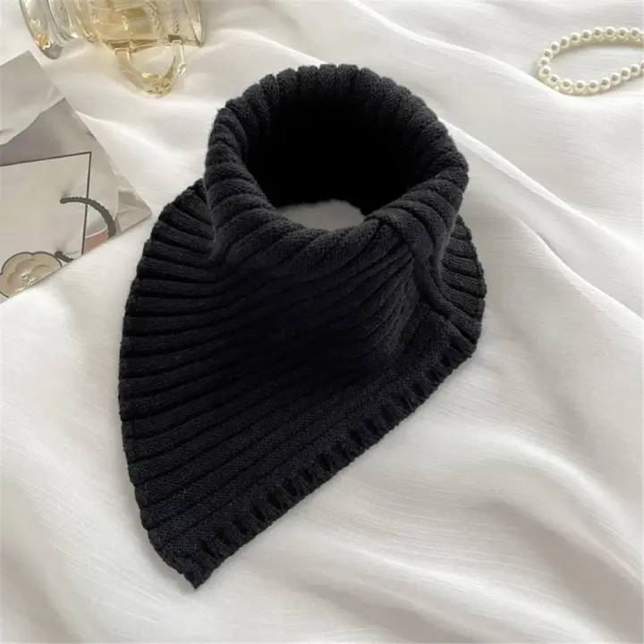 Bufanda cálida de cuello alto para mujer, bufanda de cuello falso de punto, bufanda a prueba de viento, calentador desmontable, Invierno - 1