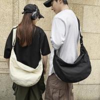 Bolso Bandolera De Lona Sólida Para Mujer Gran Capacidad Bolso De Compras Y Estudiante Bolso De Hombro Unisex Para Escuela - details 10