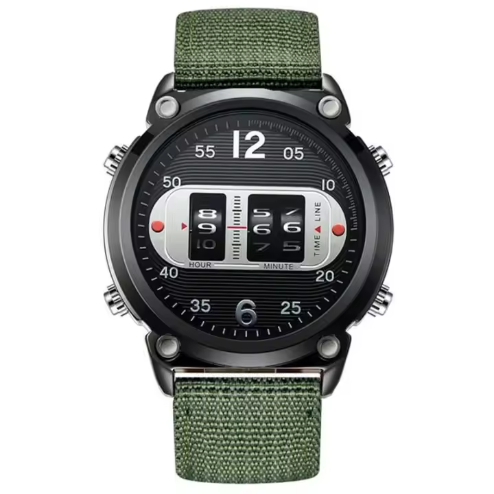 Reloj de Cuarzo de Lujo Leten Diseño Único con Correa de Nylon Negro Moda Casual para Estudiantes - 1