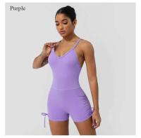 Mono de yoga para mujer, conjunto Fiess con cojín cruzado en la espalda, parte inferior del cuerpo de encaje, sin mangas, belleza, espalda, entrenamiento para correr - details 6