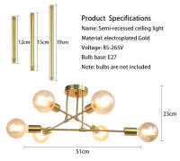 Luces de techo LED modernas, lámparas de techo industriales de hierro negro/dorado, nórdico, minimalista, para decoración del hogar, sala de estar, comedor - details 1