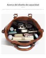 Bolso mujer 2025 nuevo bolso de mano de gran capacidad de cuero suave de moda europea y americana bolso de mujer portátil de un solo hombro - details 3