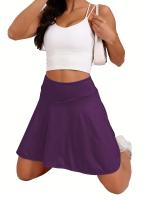Pantalones cortos de yoga rojos de cintura alta para mujeres con bolsillos - Diseño elegante de dos tonos para deportes y actividades al aire libre, material rápido y transpirable, perfecto para correr, bailar, tenis, bádminton, golf, pantalones cortos - details 11
