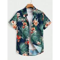 Camisa hawaiana, estampado vaquero para hombre y mujer, camisa de manga corta con solapas y botones en la playa, top casual de moda - details 5