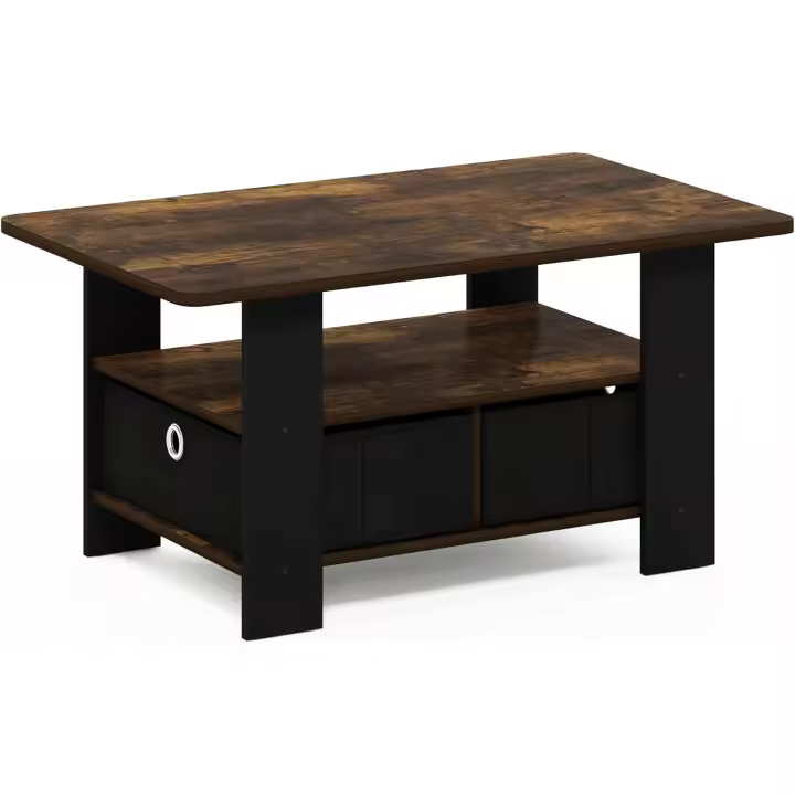 Centro con cajón de Basura, Roble, Roble Francés Gris/Negro - 1