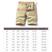 Pantalones Cortos de Cargo de Algodón 100% para Hombres Color Sólido, Múltiples Bolsillos, Ajuste Suelto, Moda Deportiva y de Verano - details 0