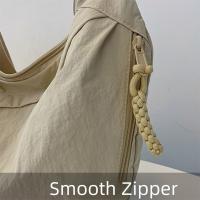 Bolso de hombro lavado de gran capacidad para mujer, bandolera de nailon informal, bolso de Dumpling de Corea de Color sólido para verano - details 26