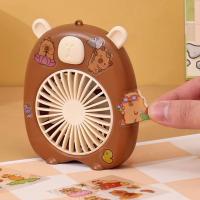 Regalos creativo lindo ventilador de capibara Color sólido portátil Mini ventilador de capibara duradero con pegatina de dibujos animados ventilador de mano de viaje - details 3
