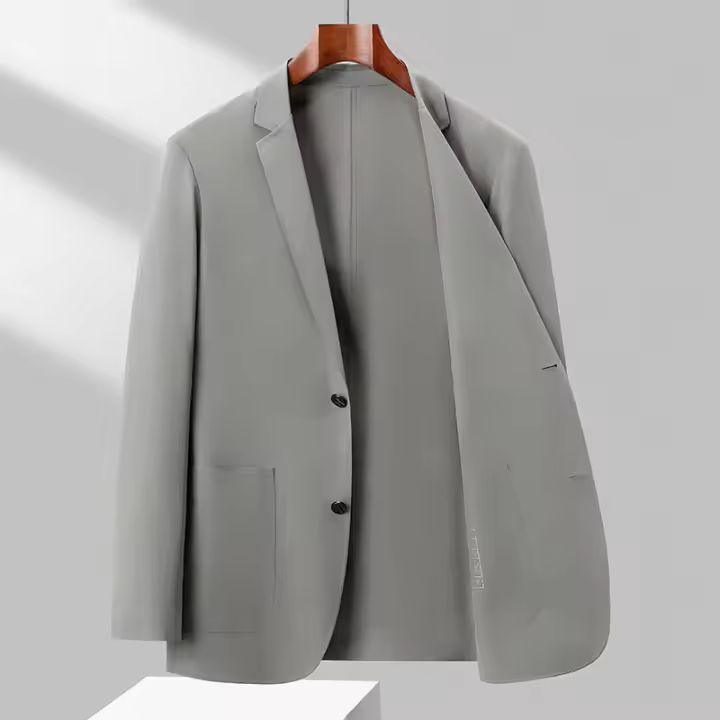 Traje de alta gama para hombre en primavera verano 2025, nuevo estilo de negocios y ocio, sin rastros de adhesivo, sensación de alta gama, hielo - 1