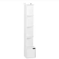 Estantería de 5 niveles, estante esquinero de pie, estantería blanca de almacenamiento, 1 armario con puerta - details 2