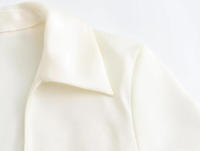 TRAFZA-camisa de satén con lazo adornado para mujer, blusa de seda con textura, informal, ajustada, de manga larga, con cuello vuelto, 2024 - details 17