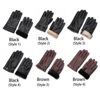Guantes de conducción impermeables completos para invierno, guantes de cuero, pantalla táctil, forro polar térmico - details 5