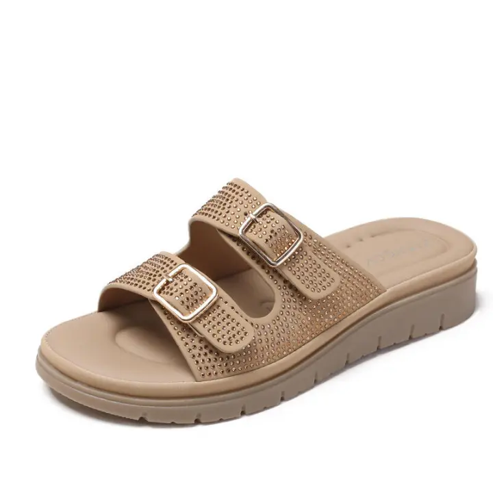 Zapatos de sandalia de suela gruesa de moda con sensación de caca, adecuados para uso al aire libre en verano. Nuevo - 1