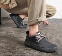Zapatos Informales De Piel Auténtica De Ante Para Hombre, Zapatos Planos Con Cordones, Ligeros Y Cómodos Para Conducir, Zapatos Oxford Para Exteriores - details 8