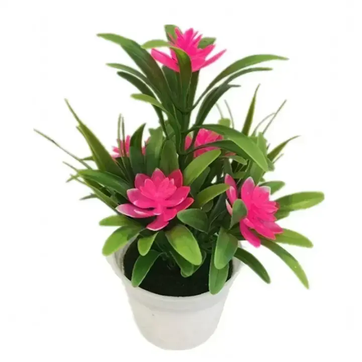 Simulación Artificial en maceta, plantas falsas amarillas, rojas, naranjas, rosas y moradas, flores, decoración de mesa de jardín para el hogar, adorno para habitación, bonsái - 1
