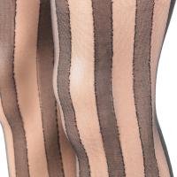 Medias góticas transparentes para mujer y niña, medias negras con Raya Vertical Punk, pantimedias - details 3
