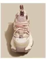 Zapatos deportivos de suela gruesa informales transpirables de cuero genuino para mujer que mejoran la altura - details 0