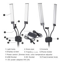 Tubo de brazo Dual para selfie, luz LED para vídeo de maquillaje, transmisión en vivo, luz de relleno de tubo dual - details 3