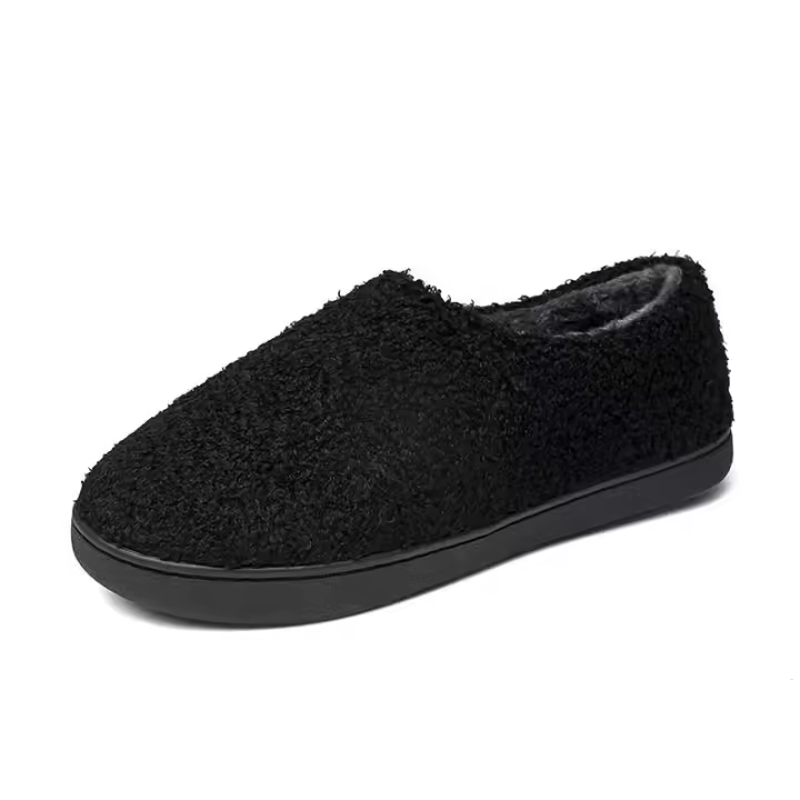 Nuevos zapatos informales de piel para hombre de talla grande 47 antideslizantes para interiores de lana de fieltro para mujer de caña alta a bajo precio - 1
