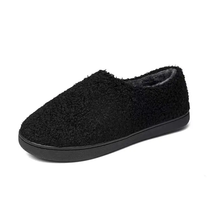 Nuevos zapatos informales de piel para hombre de talla grande 47 antideslizantes para interiores de lana de fieltro para mujer de caña alta a bajo precio - 1
