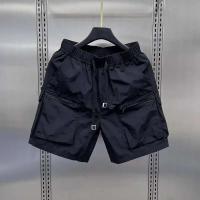 Pantalones Cortos Cargo Retro para Hombres Multiple Bolsillos, Traje Casual, Delgado, Ajuste Suelto, Color Sólido, Moda de Verano - details 6