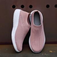 Zapatos de calcetines transpirables para mujer, zapatillas deportivas suaves para caminar, zapatos planos cómodos informales a la moda, color azul - details 3