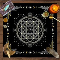 1 mantel de Tarot, tela de altar, fase lunar, sol, cielo estrellado, flores, brujería, accesorios de decoración ritual de altar - details 5