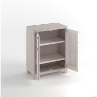 Armario Gulliver Bajo Almacenamiento Interior y Exterior Resina Impermeable con 2 Puertas y 2 Baldas Ajustables en Altura Color Beige/Arena 80 x 44 x 100 cm - details 3
